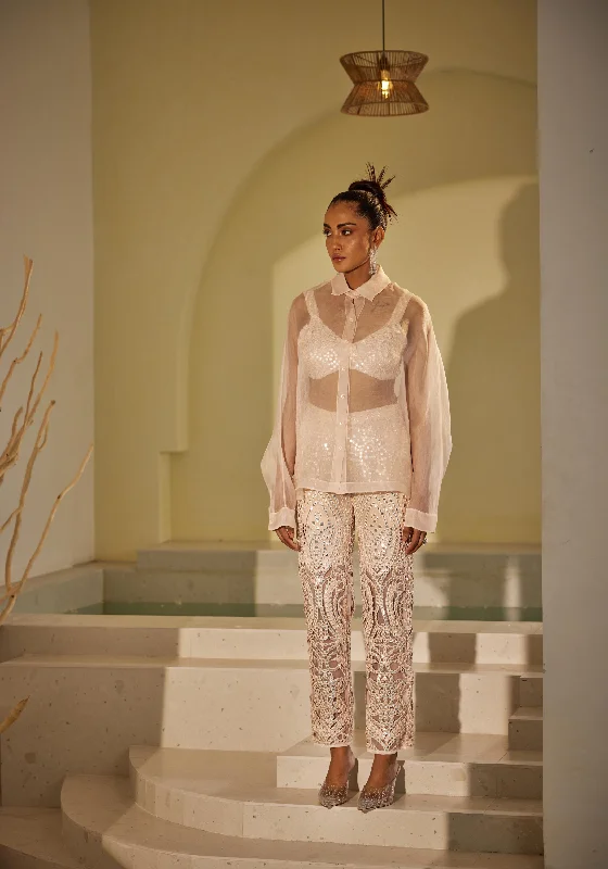 Organza Shirt-- Seamless Knitted Crochet