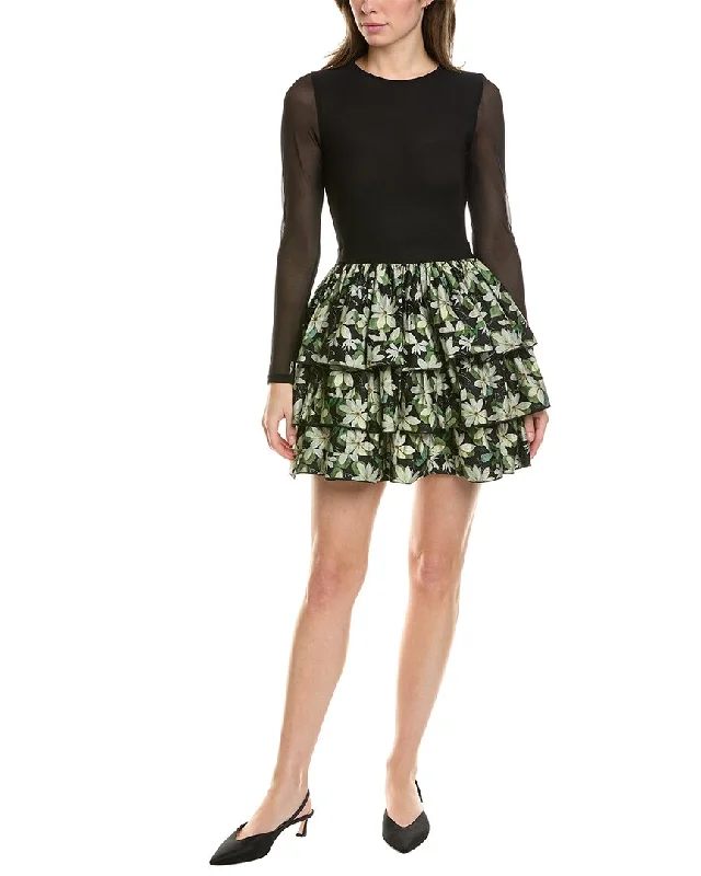 Alice + Olivia Chara Mini Dress Comfortable Ruffle Mini Dress