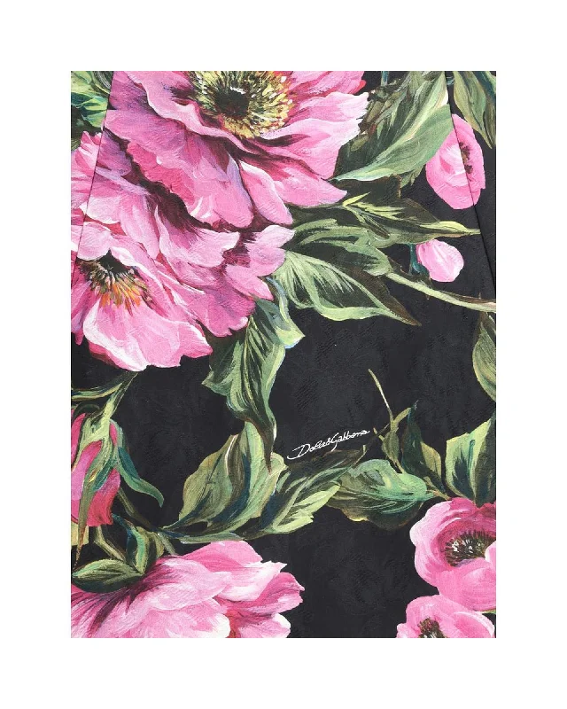 Dolce & Gabbana Peony Print Mini Dress with Three-Quarter Sleeves Elegant Tulle Mini Dress Dolce & Gabbana Peony Print Mini Dress with Three-Quarter Sleeves Elegant Tulle Mini Dress