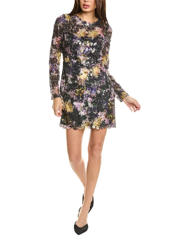 Ml Monique Lhuillier Jenna Lace Mini Dress Cozy Ruched Mini Dress
