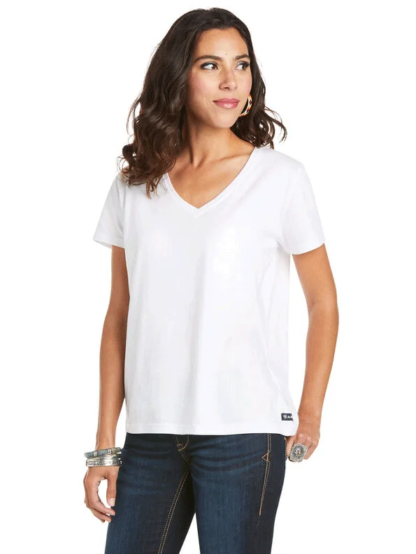 Ariat 10035200 Womens Element T-Shirt White-- Elegant Classic Vintage