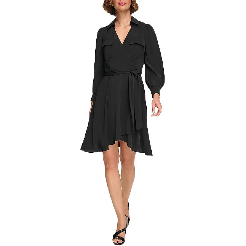 Womens Bishop Sleeve Knee-Length Mini Dress Trendy Camisole Mini Dress