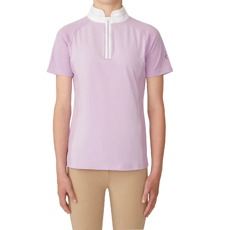 Girls' Elegance Sparkle Show Shirt - Lavender-- Hooded Caped Shawl Collar