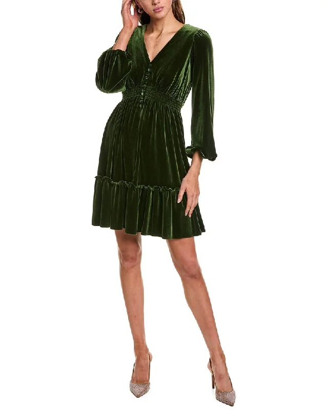 Taylor Velvet Mini Dress Trendy Mesh Mini Dress
