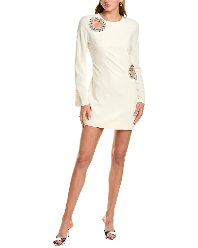 Bcbgmaxazria Bell-Sleeve Mini Dress Classic White Mini Dress