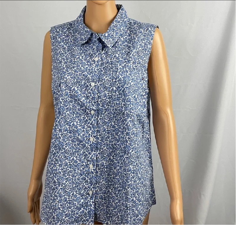 Tommy Hilfiger flower shirt-- Graphic Embroidered Appliqued