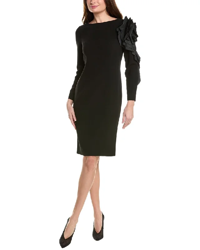 Teri Jon By Rickie Freeman Crepe Mini Dress Trendy Crossover Mini Dress