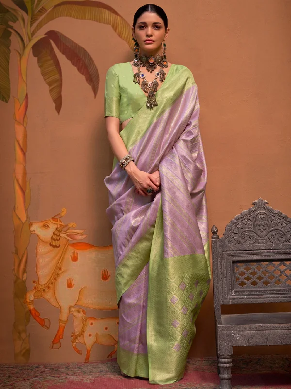 Women's Silk Blend Light Green Woven Design Designer Saree With Blouse Piece Pastel Color Blouse Women's Silk Blend Light Green Woven Design Designer Saree With Blouse Piece Pastel Color Blouse