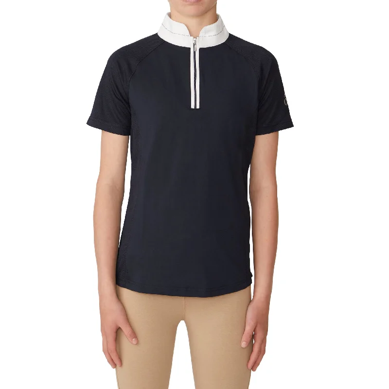 Girls' Elegance Sparkle Show Shirt - Navy-- Cashmere Blend Cotton Blend Poly Blend
