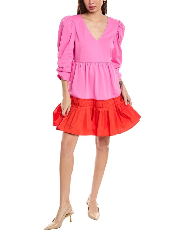 Crosby By Mollie Burch Blake Mixed Media Mini Dress Trendy Mini Dress with Belt