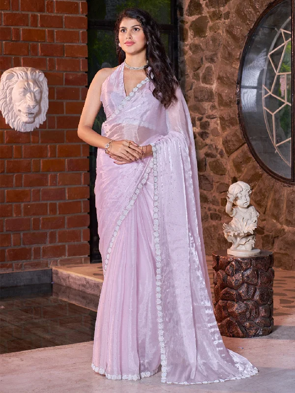 Women's Satin Silk Pink Embellished Designer Saree With Blouse Piece Casual Relaxed Blouse Women's Satin Silk Pink Embellished Designer Saree With Blouse Piece Casual Relaxed Blouse