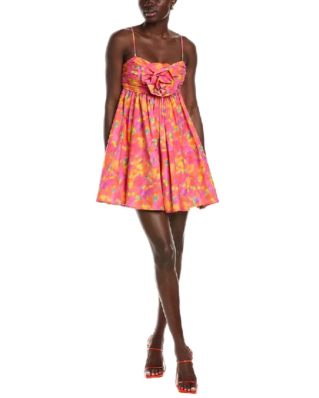 AMUR Camreigh Flower Mini Dress Fashionable Button-Front Mini Dress