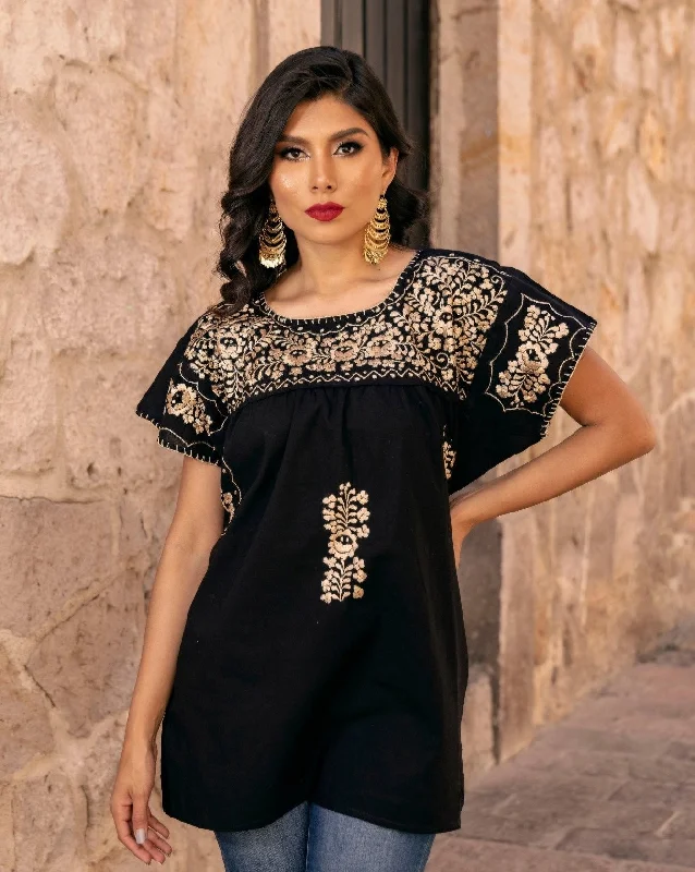 Toña Dorada Blouse Peter Pan Blouse