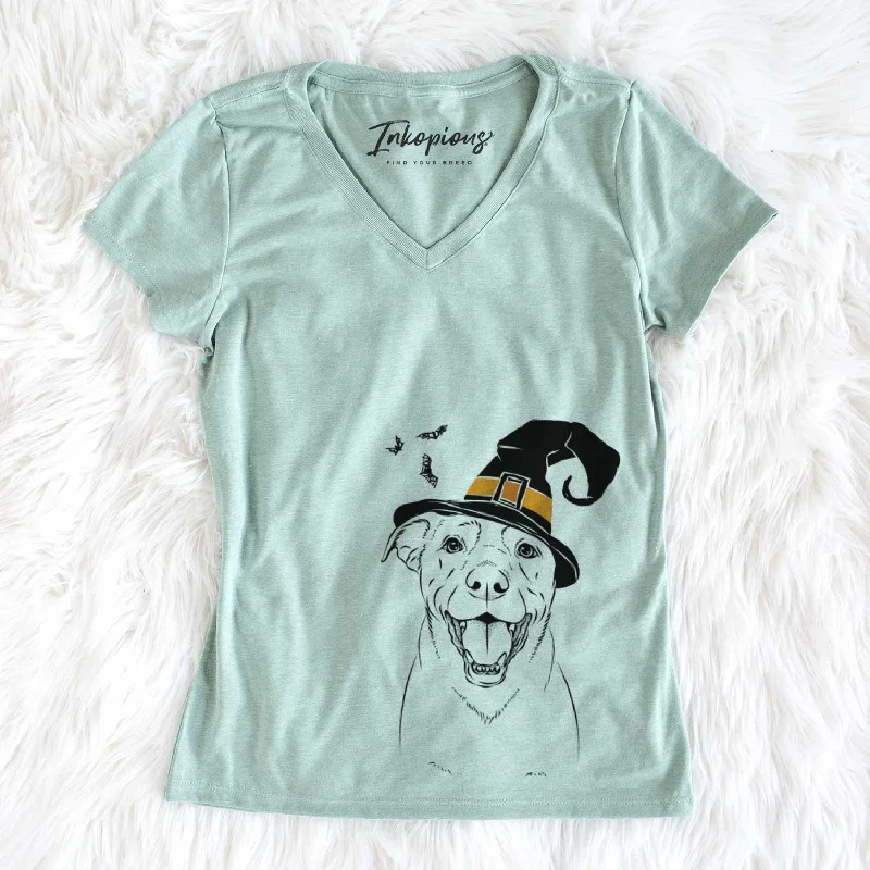 Witch Pele the Lab Mix - Women's V-neck Shirt-- Thin T-Shirt Open Front Quick Dry