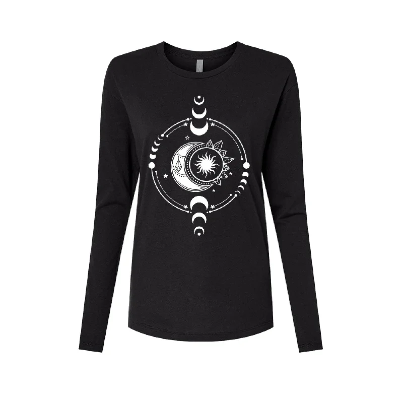 Women's Moon Recharge Black Cotton Relaxed Long Sleeve T-Shirt infused with Amethyst, Labradorite & Moonstone-- Lace Blend Ribbed Blend Corduroy Blend Women's Moon Recharge Black Cotton Relaxed Long Sleeve T-Shirt infused with Amethyst, Labradorite & Moonstone-- Lace Blend Ribbed Blend Corduroy Blend