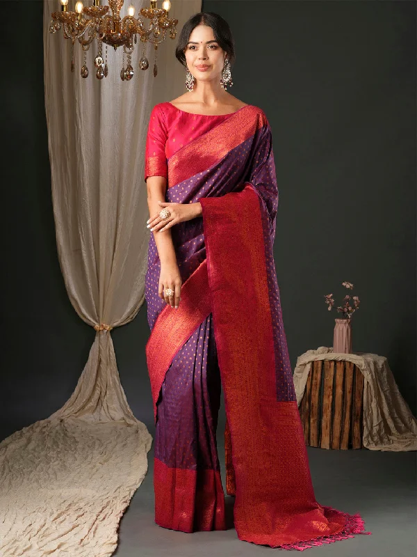 Women's Silk Blend Pink Woven Design Designer Saree With Blouse Piece Casual Button Blouse Women's Silk Blend Pink Woven Design Designer Saree With Blouse Piece Casual Button Blouse