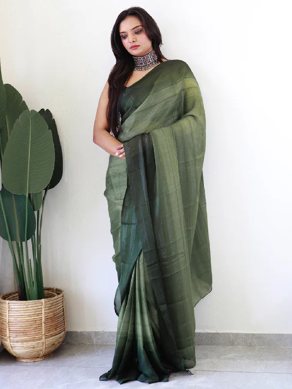 Women's Georgette Olive Printed Ready to Wear With Blouse Piece Lightweight Tunic Blouse Women's Georgette Olive Printed Ready to Wear With Blouse Piece Lightweight Tunic Blouse