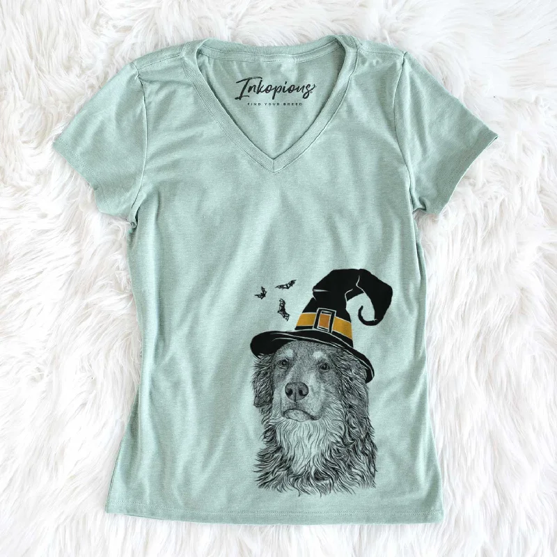 Witch Ranger the Mixed Breed - Women's V-neck Shirt-- Rayon Fabric Velvet Fabric Corduroy Fabric Witch Ranger the Mixed Breed - Women's V-neck Shirt-- Rayon Fabric Velvet Fabric Corduroy Fabric