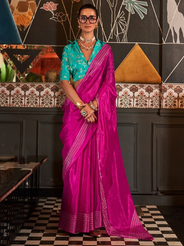Women's Viscose Silk Pink Woven Design Designer Saree With Blouse Piece Boho Printed Blouse Women's Viscose Silk Pink Woven Design Designer Saree With Blouse Piece Boho Printed Blouse