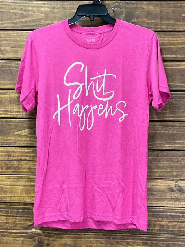 Texas True 3413 Shit Happens T-Shirt Berry Tri Blend-- Ribbed T-Shirt High Neck Heavyweight Texas True 3413 Shit Happens T-Shirt Berry Tri Blend-- Ribbed T-Shirt High Neck Heavyweight
