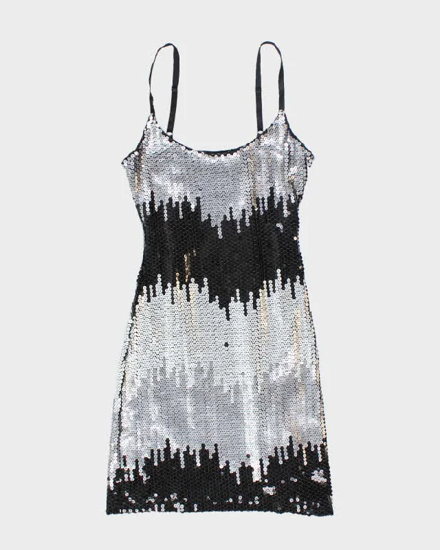 Y2k 00s Guess Sequin Mini Dress - S Chic Puff Sleeve Mini Dress