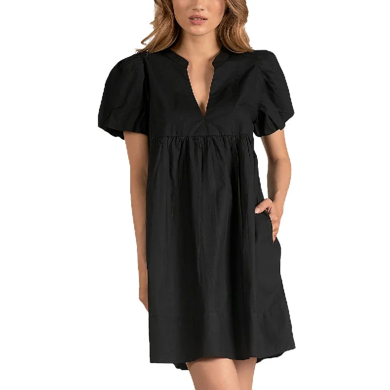 Womens V-Neck Tiered Mini Dress Trendy Mini Dress with Belt