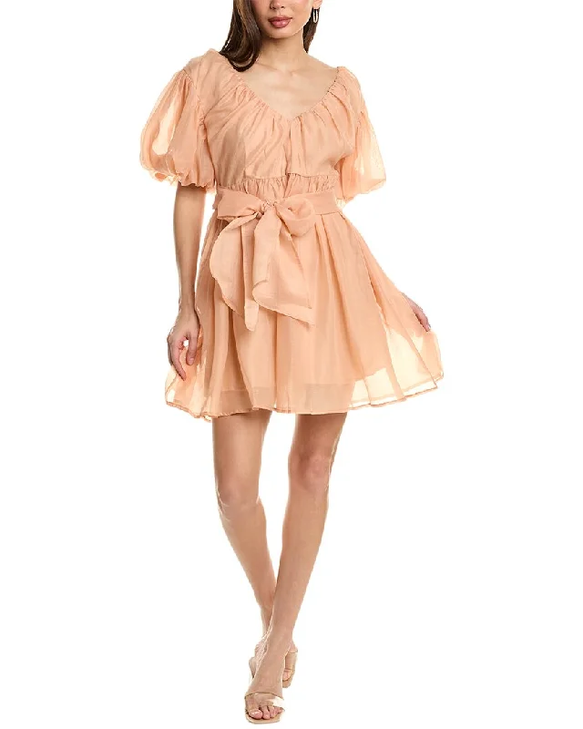 Beulah Organza Mini Dress Cozy Ribbed Mini Dress