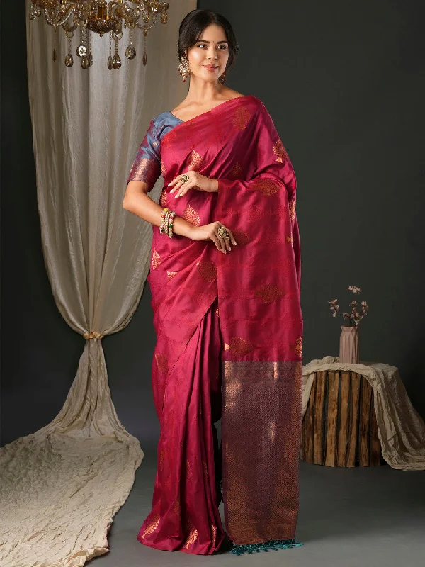 Women's Silk Blend Teal blue Woven Design Designer Saree With Blouse Piece Stylish Wrap Blouse Women's Silk Blend Teal blue Woven Design Designer Saree With Blouse Piece Stylish Wrap Blouse