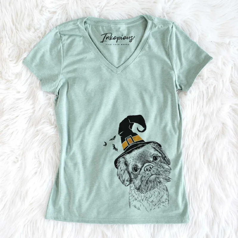 Witch Rufus the Shiffon - Women's V-neck Shirt-- Ribbed T-Shirt High Neck Heavyweight Witch Rufus the Shiffon - Women's V-neck Shirt-- Ribbed T-Shirt High Neck Heavyweight