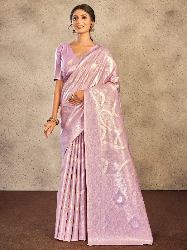 Women's Cotton Lavender Woven Design Designer Saree With Blouse Piece Chic Wrap Blouse Women's Cotton Lavender Woven Design Designer Saree With Blouse Piece Chic Wrap Blouse