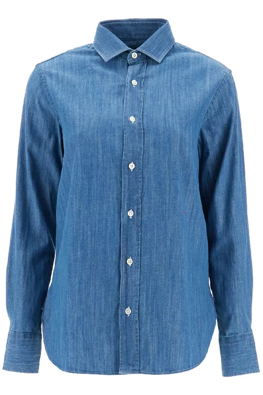 Chambray Shirt-- Ribbed Striped Patterned