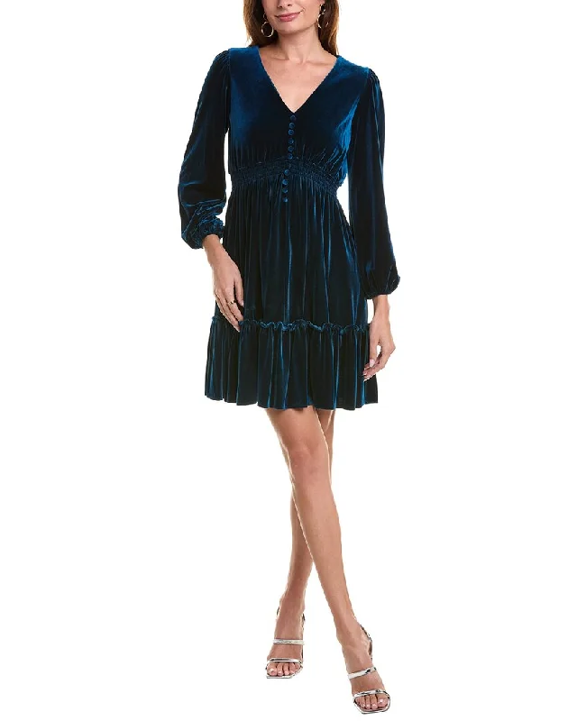 Taylor Velvet Mini Dress Cozy Wraparound Mini Dress