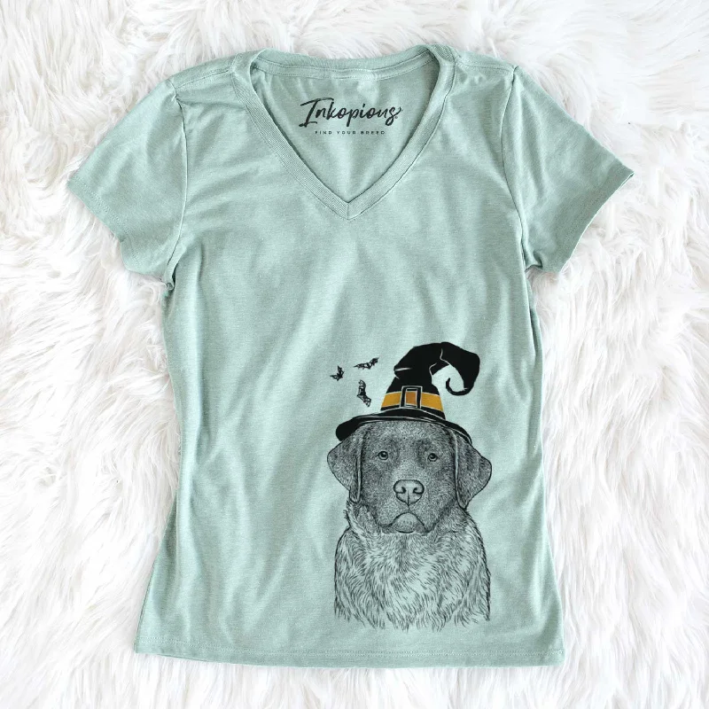 Witch River the English Labrador Retriever - Women's V-neck Shirt-- Fashionable Trendy Casual Witch River the English Labrador Retriever - Women's V-neck Shirt-- Fashionable Trendy Casual