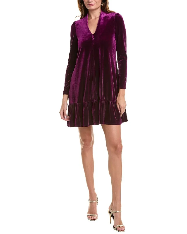 Taylor Velvet Mini Dress Stylish Ruffle Mini Dress