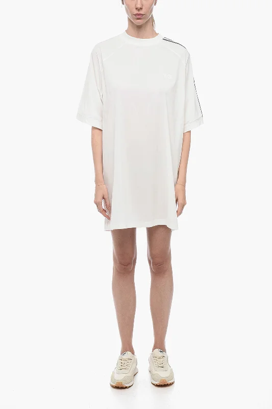 Y-3 by Yohji Yamamoto T-Shirt Mini Dress with Logo Print M Standard size Cozy Wraparound Mini Dress