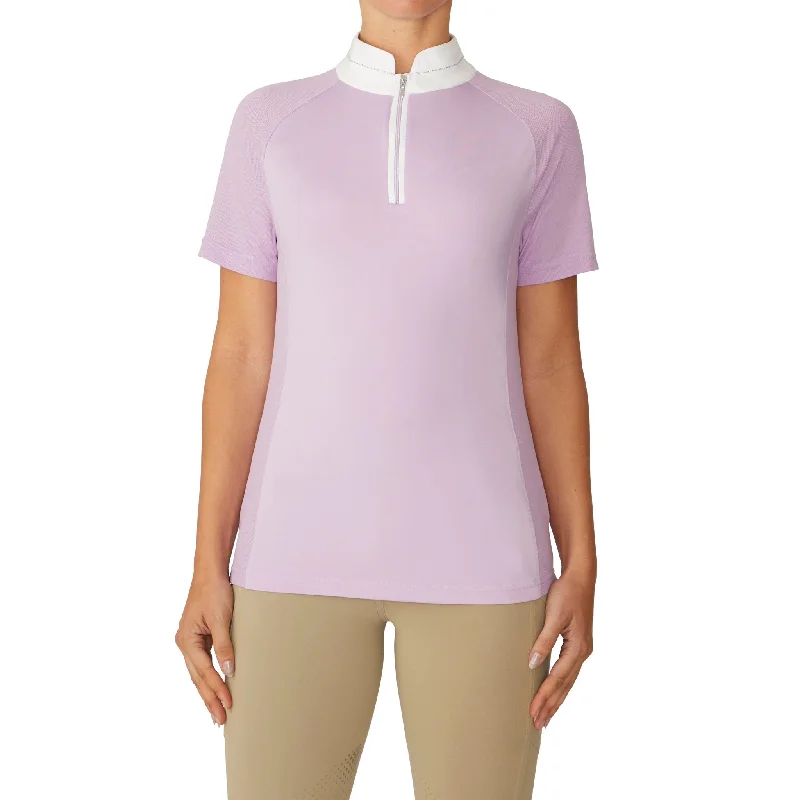Women's Elegance Sparkle Show Shirt - Lavender-- Striped Floral Plaid