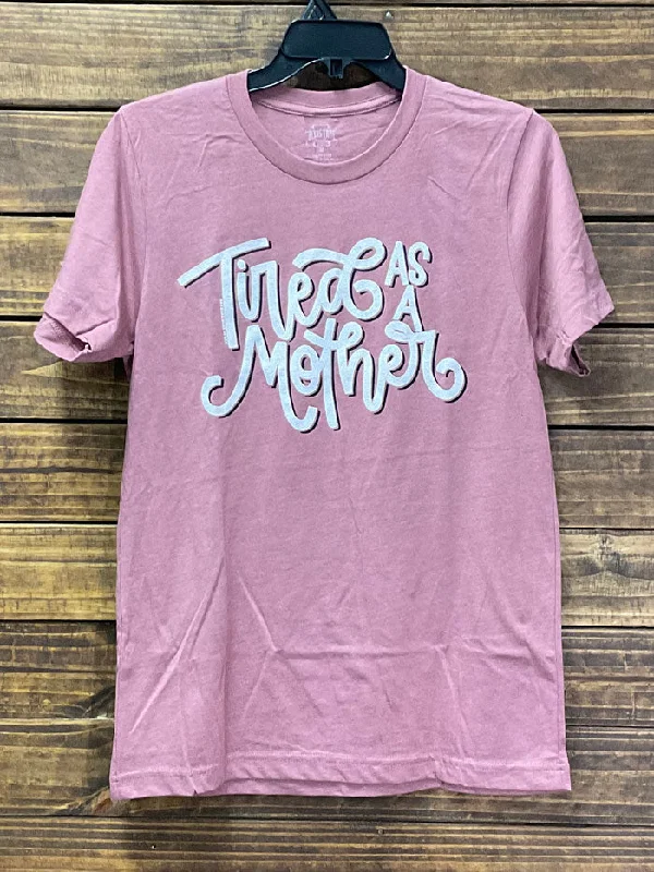 Texas True 3413 Womens Tired As A Mother T-Shirt Mauve Tri Blend-- Front Pockets Side Pockets Patch Pockets Texas True 3413 Womens Tired As A Mother T-Shirt Mauve Tri Blend-- Front Pockets Side Pockets Patch Pockets