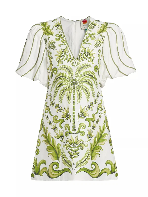 Farm Rio Women's V-Neck Short Sleeve Mini Dress, Milani Off-White Chic Bohemian Mini Dress Farm Rio Women's V-Neck Short Sleeve Mini Dress, Milani Off-White Chic Bohemian Mini Dress