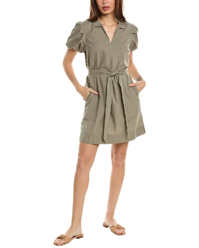 Tommy Bahama Oceana Poplin Puff Sleeve Mini Dress Stylish Plaid Mini Dress