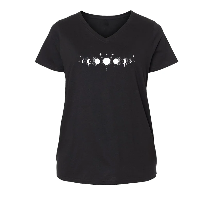 Moon Phase Curvy V Neck T-Shirt Infused with Moonstone, Amethyst and Labradorite-- Rayon Fabric Velvet Fabric Corduroy Fabric Moon Phase Curvy V Neck T-Shirt Infused with Moonstone, Amethyst and Labradorite-- Rayon Fabric Velvet Fabric Corduroy Fabric