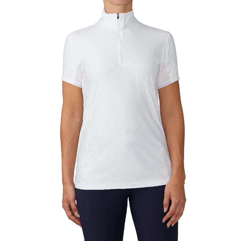 Women's Short Sleeve Altitude Solid Sun Shirt - White-- Striped Floral Plaid