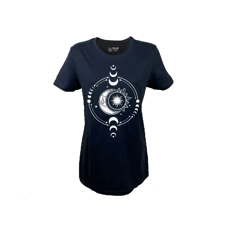 Moon Recharge Ladies Slim fit T-shirt - Infused with Moonstone, Labradorite and Amethyst-- Striped Floral Plaid Moon Recharge Ladies Slim fit T-shirt - Infused with Moonstone, Labradorite and Amethyst-- Striped Floral Plaid