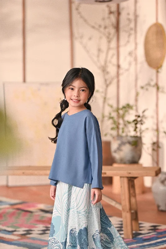 The Heiwa Selesa Blouse - Blue West Double-Layered Blouse