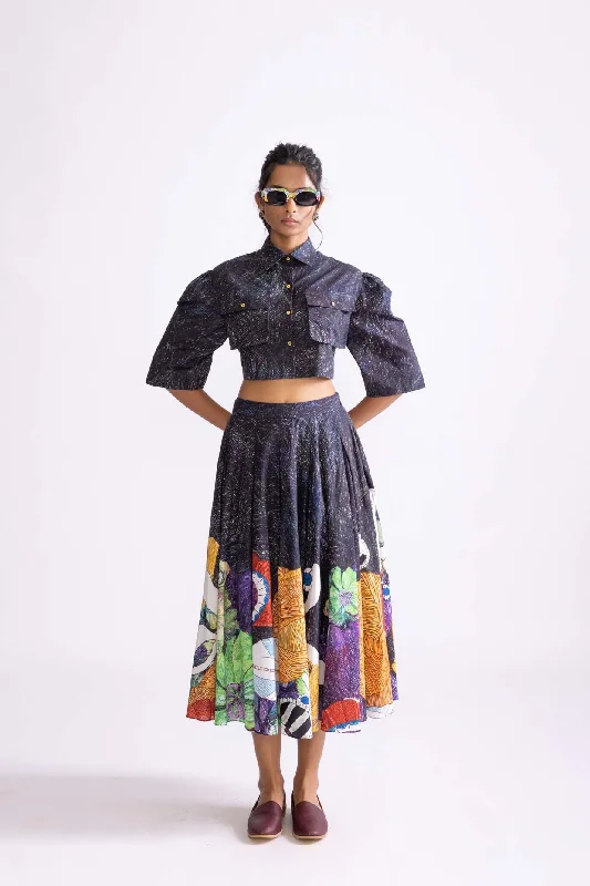 Nikki Shirt And Nikki Skirt-- Houndstooth Herringbone Solid