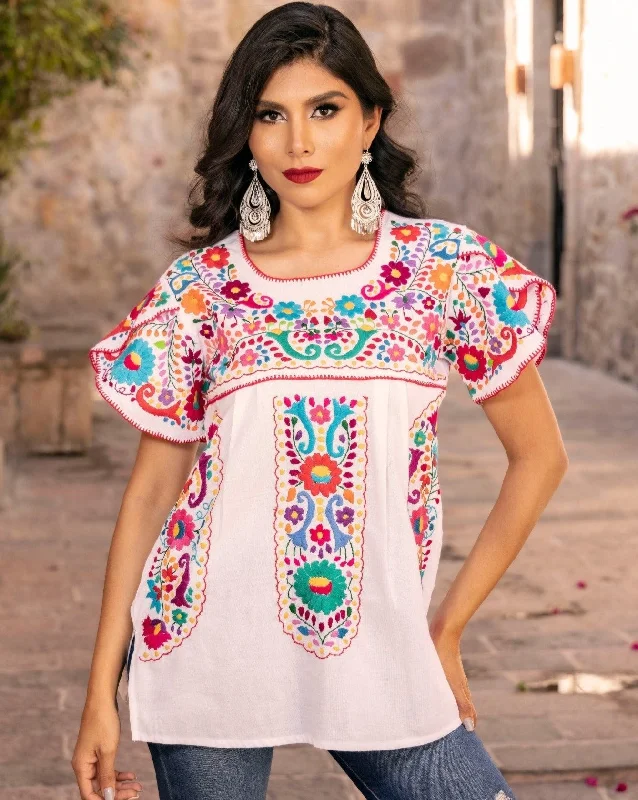 Camelia Floral Blouse Chic Ruffle Blouse