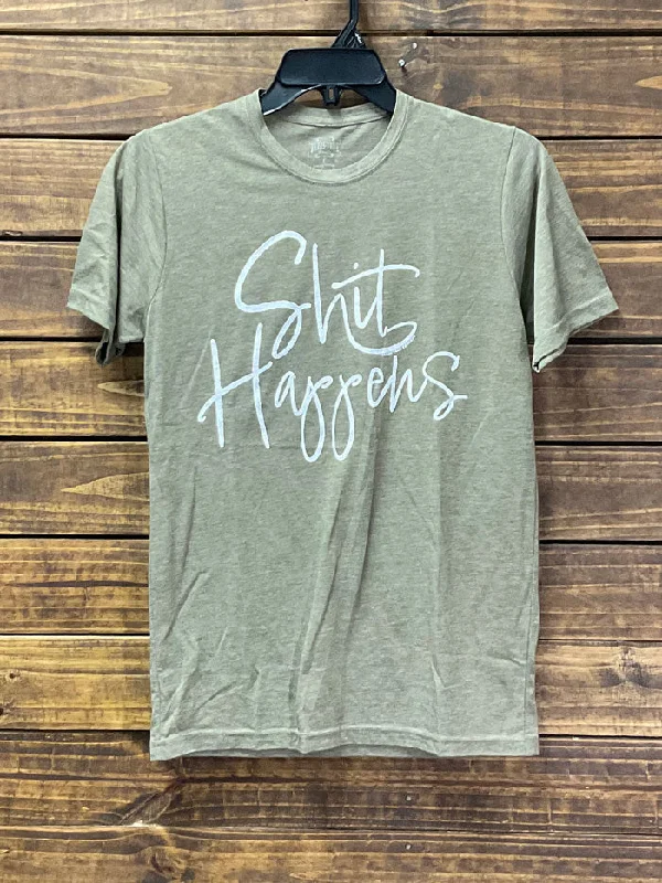 Texas True 6200 Shit Happens T-Shirt Sage-- Thin T-Shirt Open Front Quick Dry