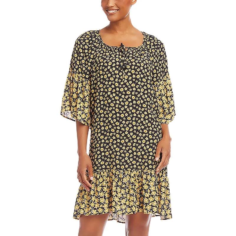 Womens Above Knee A-Line Mini Dress Fashionable Mini Dress with Pockets