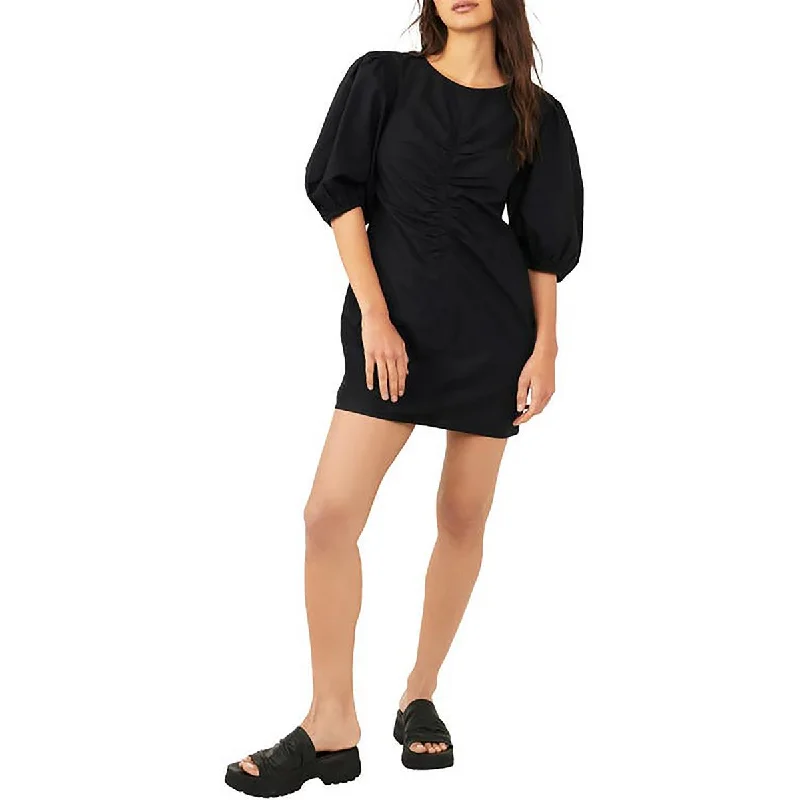 Womens Ruched Mini Mini Dress Trendy Cut-Out Mini Dress