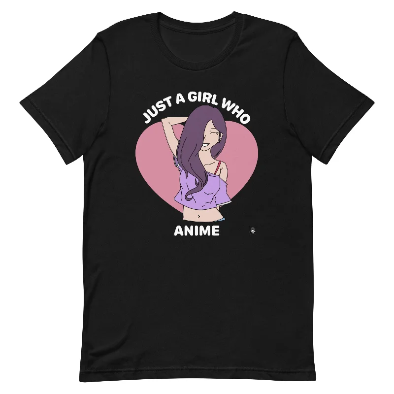 Just A Girl Who Loves Anime T-Shirt-- Hooded Caped Shawl Collar