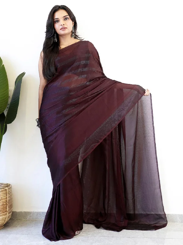 Women's Georgette Black Printed Ready to Wear With Blouse Piece Satin Long Blouse
